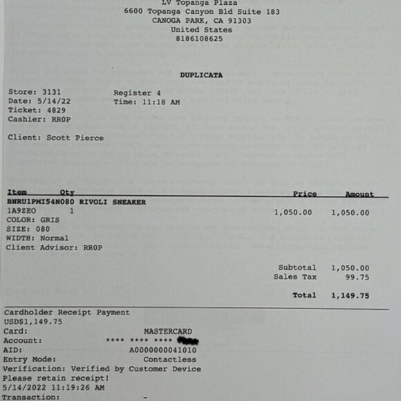 Louis Vuitton Rivoli Sneaker (US 9) - Picture 8 of 8